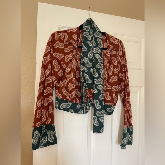 NEW Zara 100% cotton set pants + blouse top - Picture 9 of 10